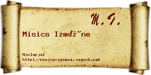 Misics Izméne névjegykártya